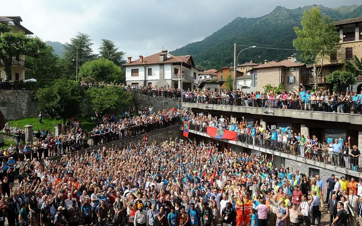 Foto di gruppo dei partecipanti a Wikimania 2016 a Esino Lario